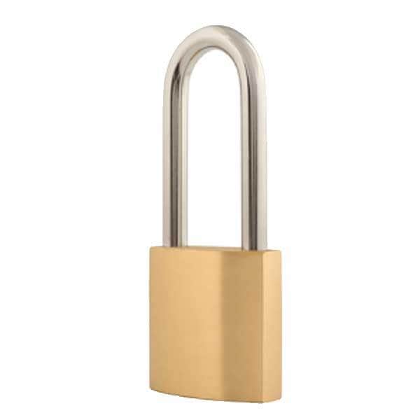 Padlock, Long, Ball Bearing Heel and Toe Locking, 2" Width x 2" Height, 2-5/8" Shackle, Ext